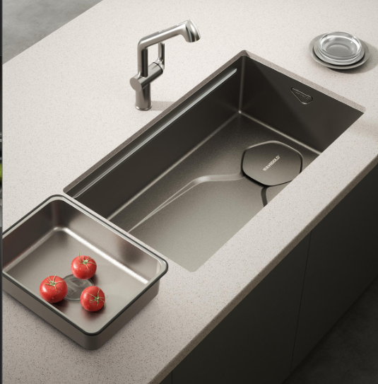 HIGOLD LS1.0 PRO Series SUS 304 Handmade Sink Single Bowl With Steps Stone Texture Surface
