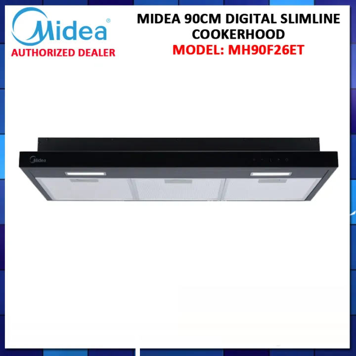 MIDEA MH90F26ET 90CM DIGITAL SLIMELINE COOKERHOOD, 3 SPEED SUCTION CONTROL, GESTURE CONTROLS
