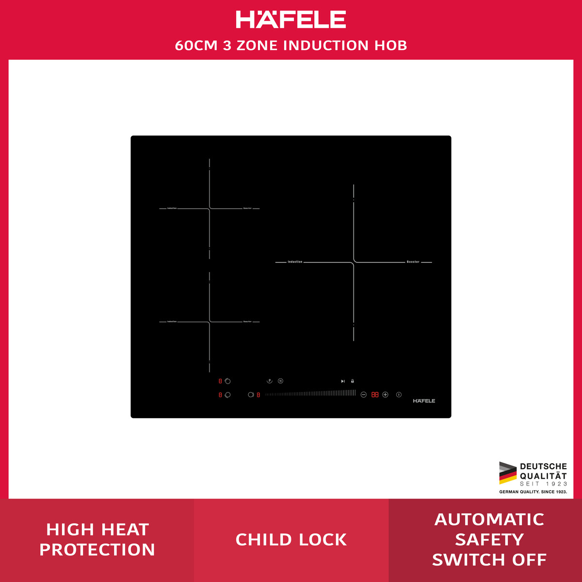 Häfele 60cm 3 Zone Induction Hob